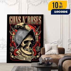 Guns N’ Roses Tour Poster June 15 2025 At Park 360 Hradec Kralove Anniversary 30th Birthday Rock For People Festival Poster Canvas Home Decor