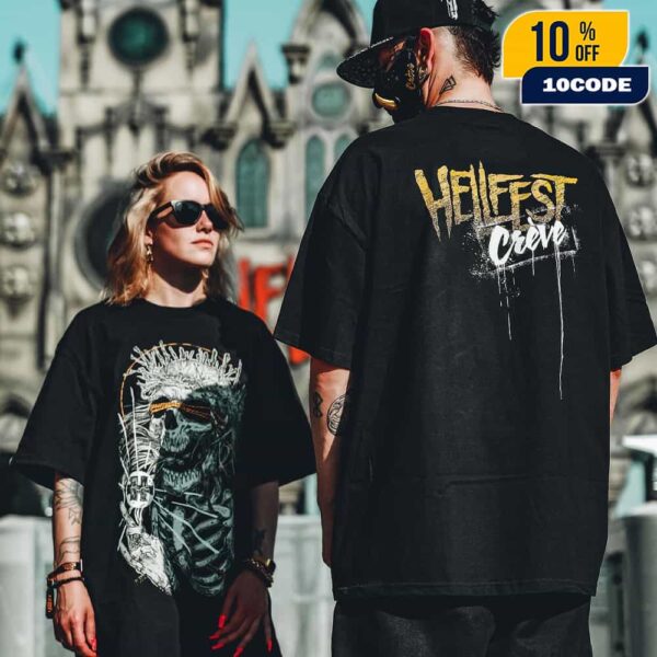 Hellfest 2025 June 19-22 At Clisson France Hellfest x Creve Clothing New Merchandise Unisex Two Sides T-Shirt