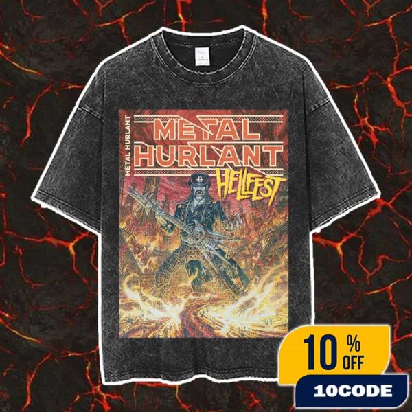 Hellfest 2025 Official Merch Hors-Serie Hellfest x Metal Hurlant Poster Limited Edition Unisex Washed T-Shirt