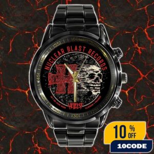 Hellfest Open Air Festival 2025 19-22 June At Clisson France Collab x Nuclear Blast Records Design Artwork By Fortifem Time Teller Black Stainless Steel Watch