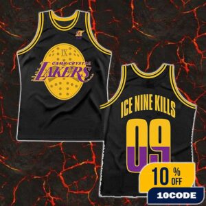 Ice Nine Kills Thank God It’s Friday Celebrating 45 Years Of Fear Camp Crystal Lakers Jersey Shirt Number 9