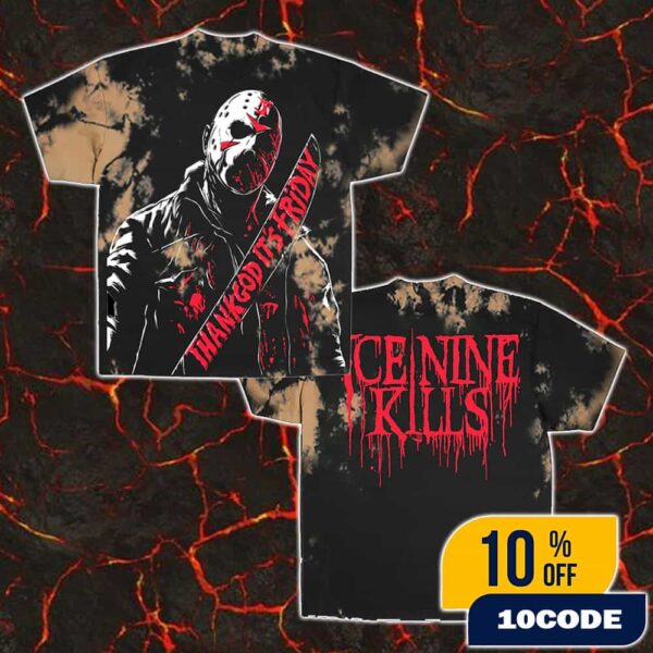 Ice Nine Kills Thank God It’s Friday Celebrating 45 Years Of Fear Dyed Mache Unisex T-Shirt