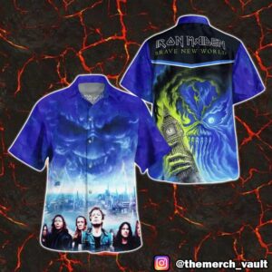 Iron Maiden Brave New World Summer Collection Sets Hawaiian Shirt And Beach Shorts