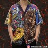 Iron Maiden Tropical Floral Pattern Summer Collection Heavy Metal Fans Hawaiian Shirt And Beach Shorts
