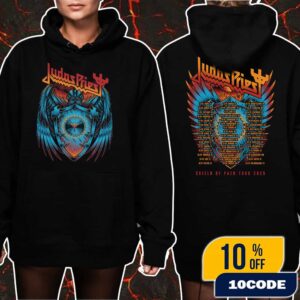 Judas Priest Shield Of Pain Tour 2025 Shield Wings Tour Dates Unisex T-Shirt, Hoodie