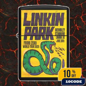 Linkin Park From Zero World Tour 2025 June 28th At Wembley Stadium London UK Poster Event Art By Paul Insect Lighter Box