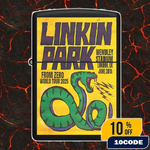 Linkin Park From Zero World Tour 2025 June 28th At Wembley Stadium London UK Poster Event Art By Paul Insect Lighter Box