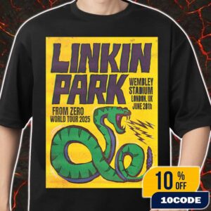 Linkin Park From Zero World Tour 2025 June 28th At Wembley Stadium London UK Poster Event Art By Paul Insect Merch Unisex T-Shirt