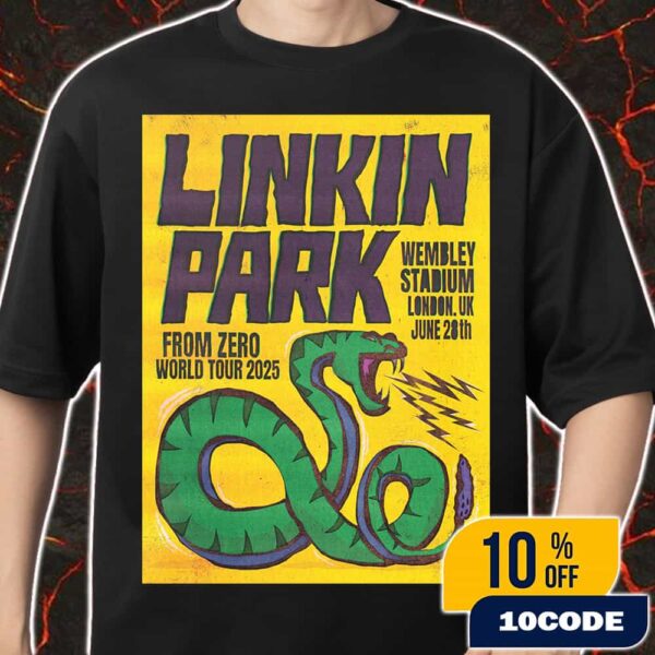 Linkin Park From Zero World Tour 2025 June 28th At Wembley Stadium London UK Poster Event Art By Paul Insect Merch Unisex T-Shirt