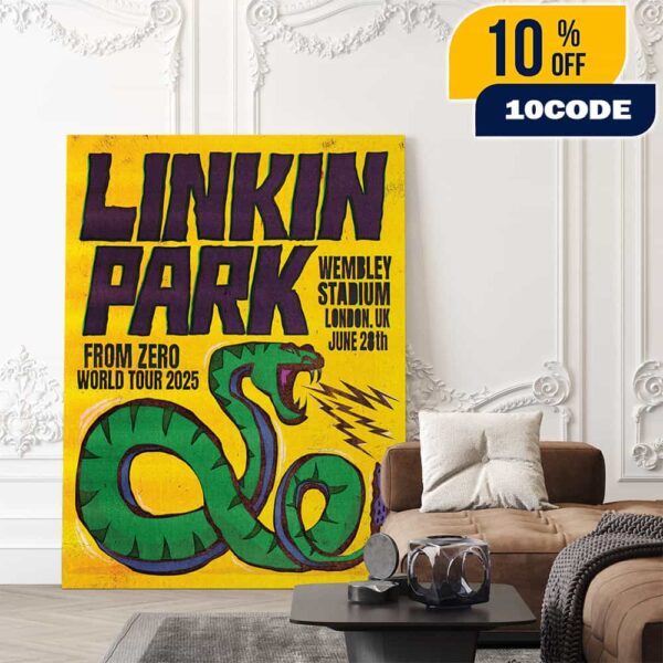 Linkin Park From Zero World Tour 2025 June 28th At Wembley Stadium London UK Poster Event Art By Paul Insect Poster Canvas Home Decor