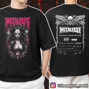 Metalfest Open Air Festival June 6-8 2025 At Lochotin Amphitheatre Pilsen Succubus Devil Artwork With Line Up Print On Back Unisex T-Shirt Merchandise