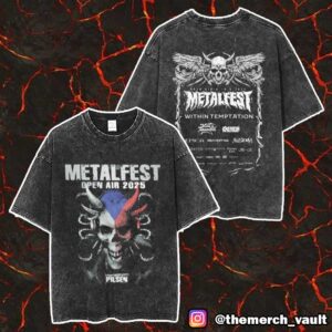 Metalfest Open Air Festival June 6-8 2025 At Lochotin Amphitheatre Pilsen With Line Up Print On Back Merch Unisex Two Sided Washed T-Shirt