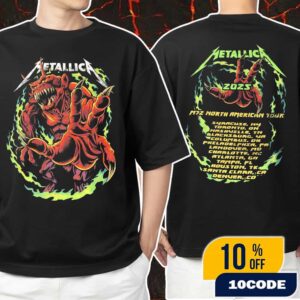 Metallica 72 Seasons Tour Concert Tee Pop Up Exclusive Red Devil Artwork 2025 North American Tour Dates Backprint Unisex T-Shirt Merchandise