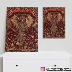 Metallica M72 ATL June 3 2025 World Tour At Mercedes Benz Stadium Atlanta GA Poster Show Design Artwork By Dave Quiggle Poster Canvas