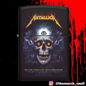 Metallica M72 Charlotte May 31 2025 North American Tour At Bank Of America Stadium Poster Event Artwork Design By NC Winters Lighter Box