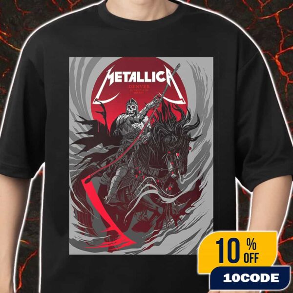 Metallica M72 Denver June 27-29 2025 North American Tour Poster Pop-Up Event At Empower Field At Mile High Design Artwork By Becky Cloonan Merch Unisex T-Shirt