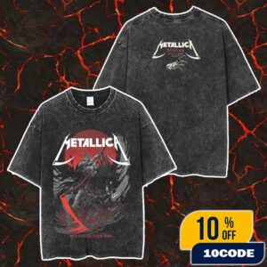 Metallica M72 Denver June 27-29 2025 North American Tour Poster Pop-Up Event At Empower Field At Mile High Design Artwork By Becky Cloonan Two Sides Unisex Washed T-Shirt
