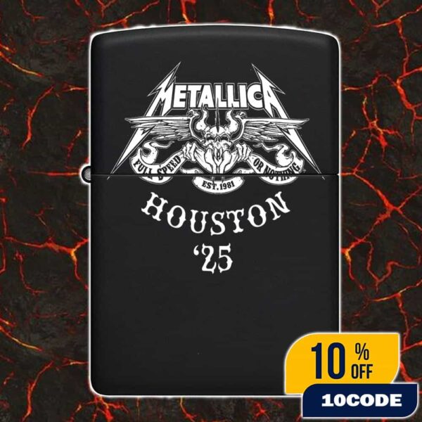 Metallica M72 Houston 2025 North American Tour Full Speed Or Nothing Est 1981 Logo Lighter Box