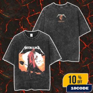 Metallica M72 Houston 2025 Venue Tee In Texas At NRG Stadium June 14 2025 Skeleton Reaper Artwork Two Sides Merch Unisex Washed T-Shirt