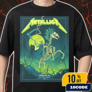 Metallica M72 Houston North American Tour June 14 2025 At NRG Stadium TX Skeleton Reaper Poster Artwork By Vance Kelly Merch Unisex T-Shirt