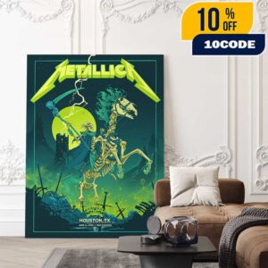 Metallica M72 Houston Skeleton Reaper Poster Artwork By Vance Kelly June 14 2025 At NRG Stadium TX North American Tour Poster Canvas Home Decor