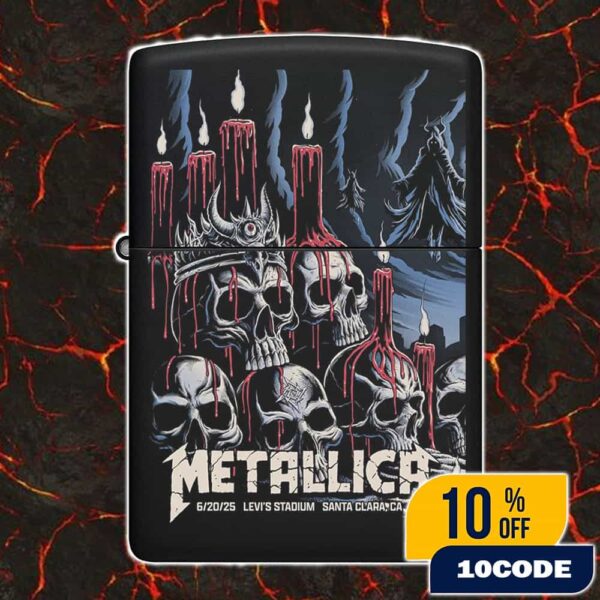Metallica M72 Santa Clara First Night North American Tour June 20 2025 At Levi’s Stadium California Poster Artwork By Brandon Heart Lighter Box