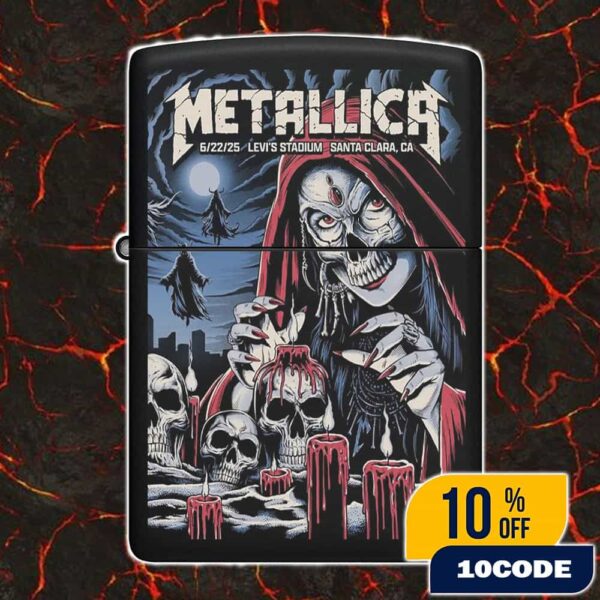 Metallica M72 Santa Clara Night 2 Poster Event Artwork By Brandon Heart June 22 2025 North American Tour At Levi’s Stadium No Repeat Weekend Lighter Box