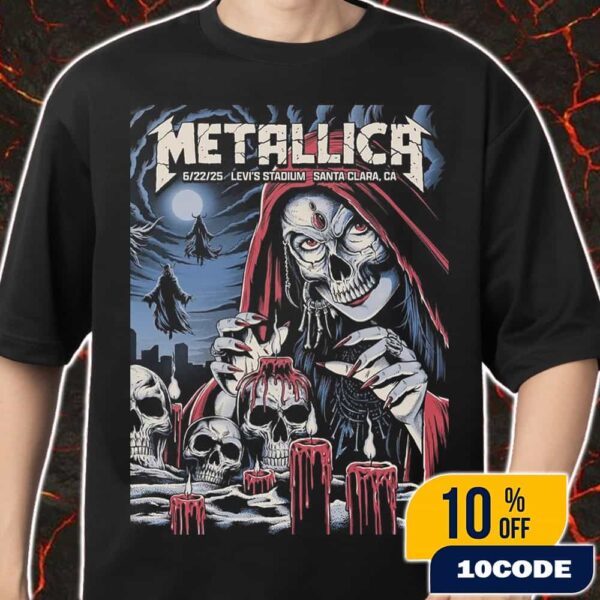 Metallica M72 Santa Clara Night 2 Poster Event Artwork By Brandon Heart June 22 2025 North American Tour At Levi’s Stadium No Repeat Weekend Merch Unisex T-Shirt