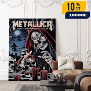 Metallica M72 Santa Clara Night 2 Poster Event Artwork By Brandon Heart June 22 2025 North American Tour At Levi’s Stadium No Repeat Weekend Poster Canvas Home Decor
