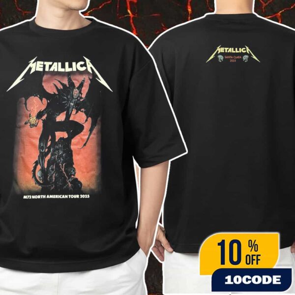 Metallica M72 Santa Clara Pop-Up Shop North American Tour June 20-22 2025 At Levi’s Stadium California Poster Artwork By Vance Kelly Two Sides Unisex T-Shirt