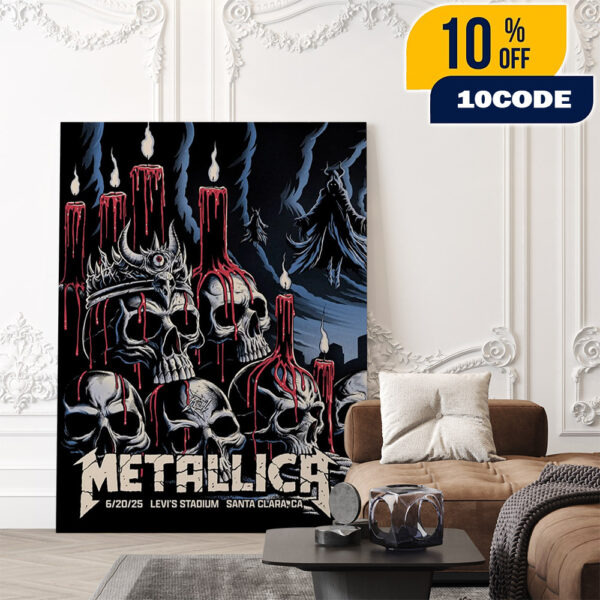 Metallica M72 Santa Clara First Night North American Tour June 20 2025 At Levi’s Stadium California Poster Artwork By Brandon Heart Poster Canvas Home Decor