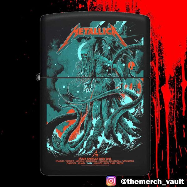 Metallica M72 Tampa North American Tour 2025 Exclusive Pop-Up Poster Artwork Design By Ken Taylor June 6 At Raymond James Stadium Lighter Box