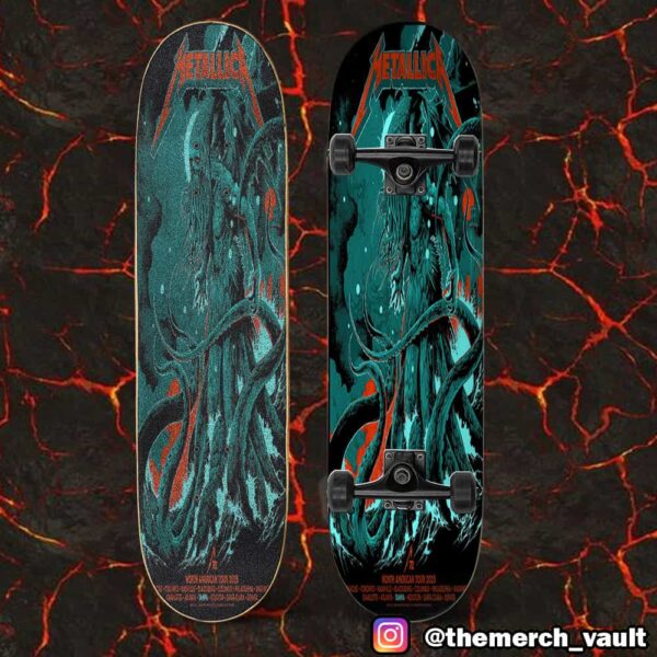 Metallica M72 Tampa North American Tour 2025 Exclusive Pop-Up Poster Artwork Design By Ken Taylor June 6 At Raymond James Stadium Skateboard Event Deck