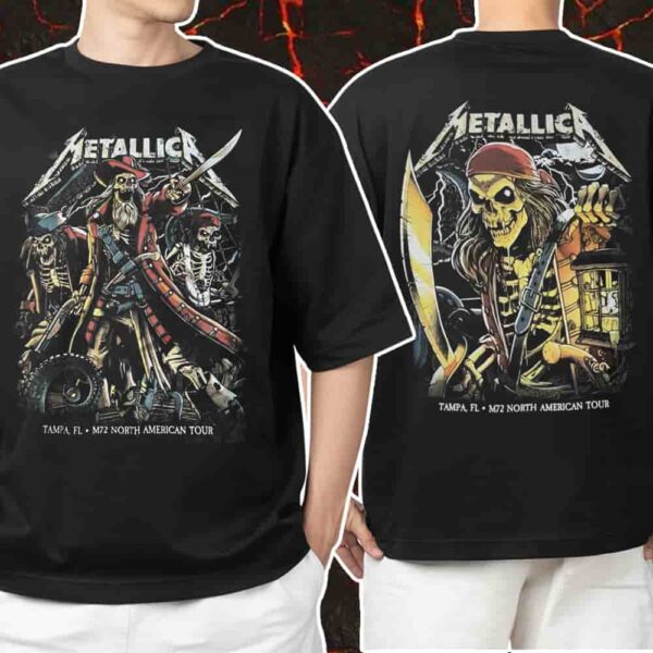 Metallica M72 Tampa Poster Artwork Full Shows Design By Andrew Cremeans June 6-8 2025 North American Tour At Raymond James Stadium Tampa Florida Unisex 2-sides T-Shirt