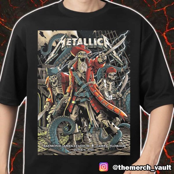 Metallica M72 Tampa Poster Show Design Artwork By Andrew Cremeans June 6 2025 North American Tour At Raymond James Stadium Tampa Florida Merch Unisex T-Shirt
