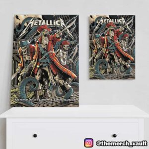 Metallica M72 Tampa Poster Show Design Artwork By Andrew Cremeans June 6 2025 North American Tour At Raymond James Stadium Tampa Florida Poster Canvas