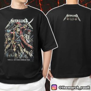 Metallica M72 Tampa Poster Show Design Artwork By Andrew Cremeans June 6 2025 North American Tour At Raymond James Stadium Tampa Florida Two Sides Unisex T-Shirt