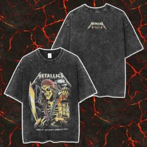 Metallica M72 Tampa Poster Artwork Full Shows Design By Andrew Cremeans June 6-8 2025 North American Tour At Raymond James Stadium Tampa Florida Washed 2-sides Unisex T-Shirt (Copy)