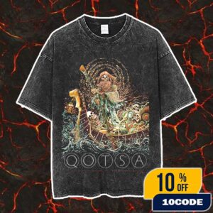 New Poster For Queens Of The Stone Age The End Is Nero Tour June 20 2025 At Madison Breese Stevens Field Artwork By milestsang Vintage Washed Unisex T-Shirt