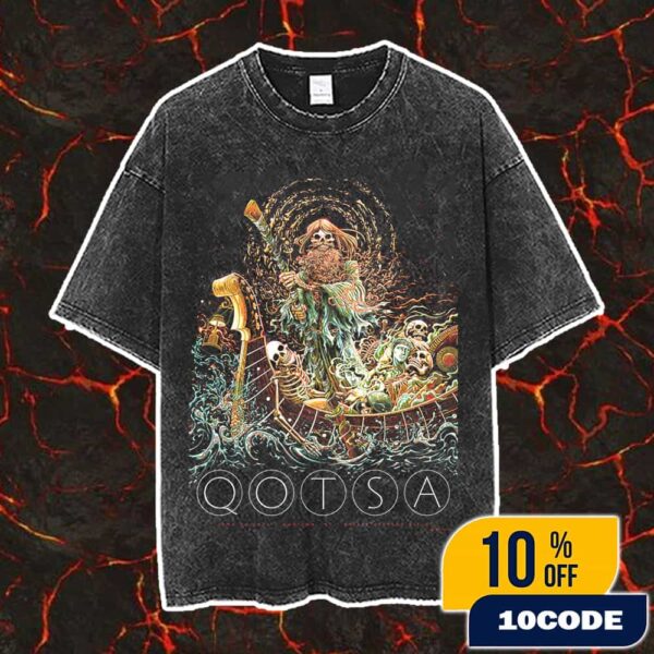 New Poster For Queens Of The Stone Age The End Is Nero Tour June 20 2025 At Madison Breese Stevens Field Artwork By milestsang Vintage Washed Unisex T-Shirt