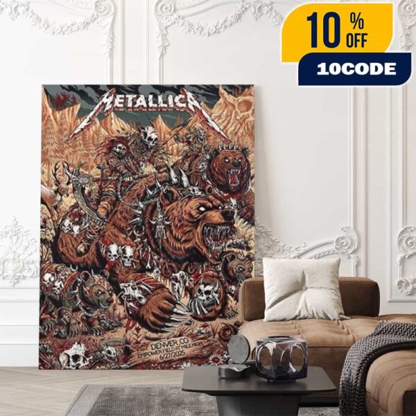 Night 1 Metallica M72 Denver No Repeat Weekend North American Tour June 27 2025 At Empower Field At Mile High Poster Event Artwork By Juan Ma Orozco Poster Canvas Home Decor