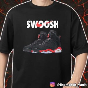 Nike Swoosh Logo Air Jordan 6 Reverse Infrared February 2026 Sneaker Merch Unisex T-Shirt