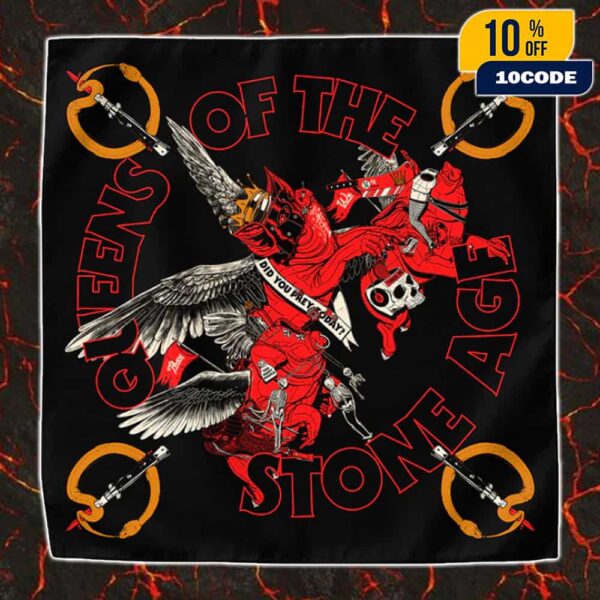 Official Band Merch Queens Of The Stone Age Too Many People Bandana
