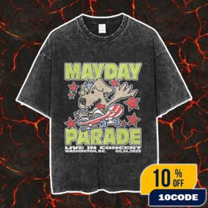 Official Band Merchandise Mayday Parade Live In Concert Merch June 14 2025 At Washington DC Unisex Washed T-Shirt
