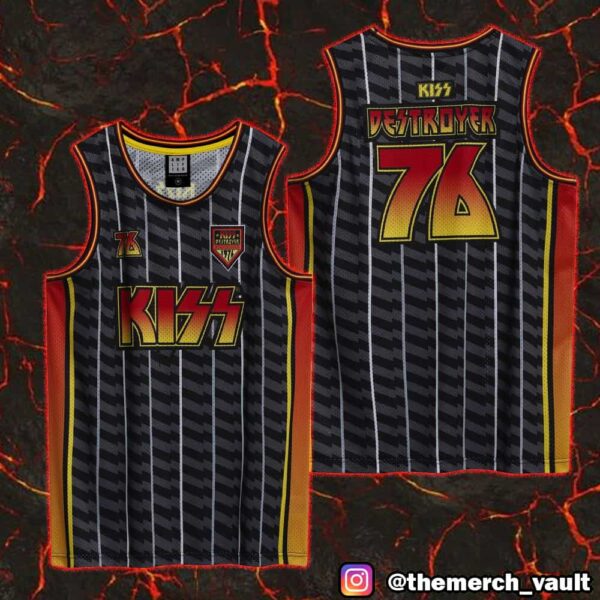 Official Kiss Band Amplifier Collection Destroyer B Ball 1304 Multicolor Baseball Jersey Shirt