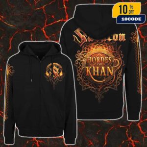 Official Sabaton Hordes Of Khan New Merch Unisex Two Sides Zipped Hoodie
