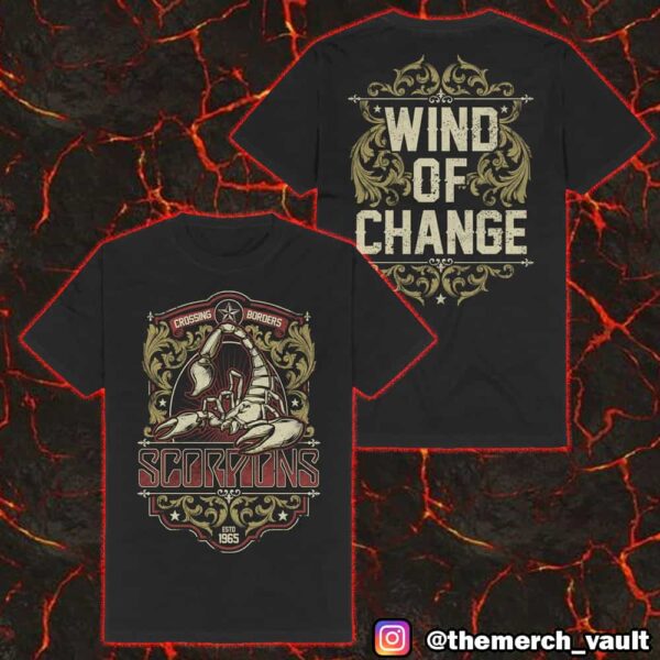 Official Scorpions European Tour 2025 Celebrating 60 Years Of Rock Wind Of Change Crossing Borders ESTD 1965 Unisex T-Shirt