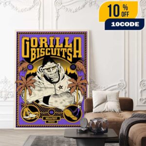 Official Screen Prints Gorilla Biscuits At Hellfest June 19-22 2025 At Clisson France Poster Design Artwork By FREAK CITY Poster Canvas Home Decor