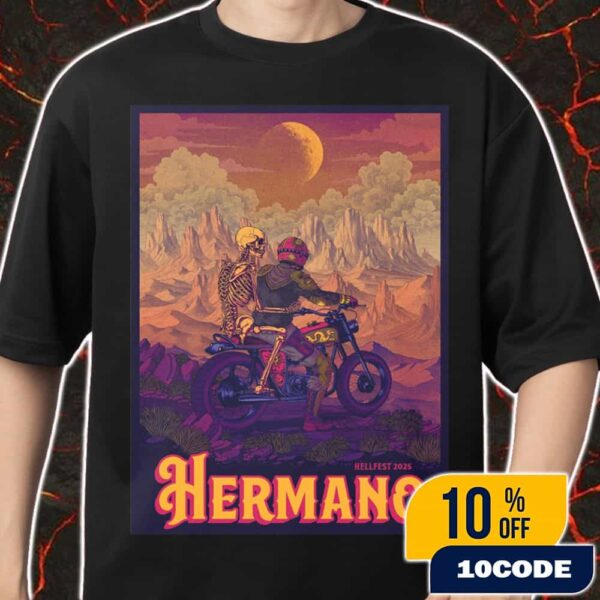 Official Screen Prints Hermano Poster Design Artwork By Douwe Dijkstra At Hellfest June 19-22 2025 At Clisson France Merch Unisex T-Shirt