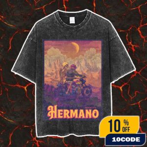 Official Screen Prints Hermano Poster Design Artwork By Douwe Dijkstra At Hellfest June 19-22 2025 At Clisson France Vintage Washed Unisex T-Shirt